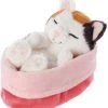 NICI Kuscheltier Sleeping Kitties Katze 12 Cm, Creme, Im Rot-rosanem Körbchen (48085) -Plüschwelt Verkauf 18560493 01
