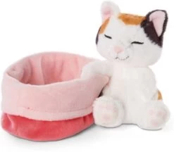 NICI Kuscheltier Sleeping Kitties Katze 12 Cm, Creme, Im Rot-rosanem Körbchen (48085) -Plüschwelt Verkauf 18560493 02