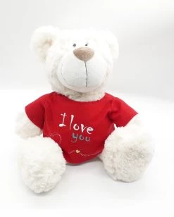 Nici 37756.1 Classic Bear Creme Mit Rotem T-Shirt "I Love You" 35cm Plüsch Schlenker -Plüschwelt Verkauf 37756 1 10