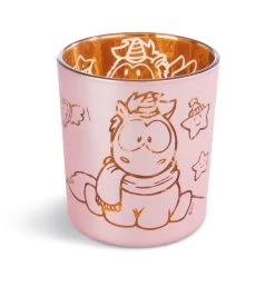 Nici 42449 Kerzenglas Teelichthalter Einhorn Theodor & Rainbow Flair 7x8cm