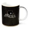 Nici 44013 Tasse MIAU Katze Schwarz Goldene Punkte 8x9,5 Cm Porzellan -Plüschwelt Verkauf 44013